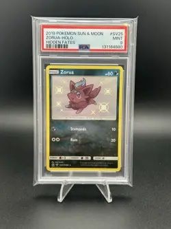 Pokemon TCG Zorua Hidden Fates Grades PSA 9 Mint Shiny Vault #SV25 - Image 1