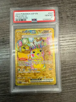 2024 Pokemon SSP EN Pikachu EX Hyper Rare #247 PSA 10 GEM MINT - Image 1
