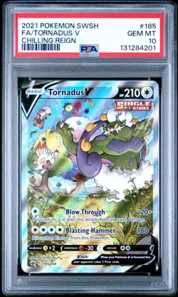 2021 Pokemon SWSH Chilling Reign Tornadus V Alt Alternate Art 185/198 PSA 10 - Image 1