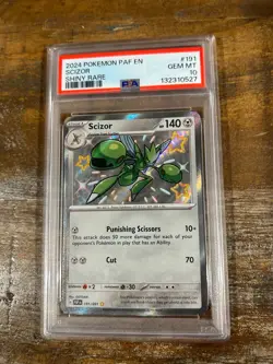 POKEMON 2024 Paldean Fates Shiny Rare SCIZOR #191 PSA 10 Gem Mint RARE - Image 1
