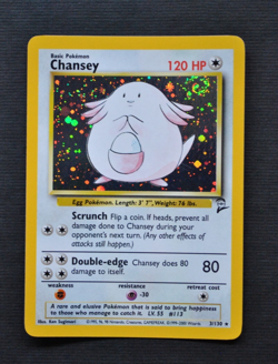 Chansey 3/130 Base Set 2 Holo Swirl - Pokemon TCG Vintage Card - NM/Mint - Image 1