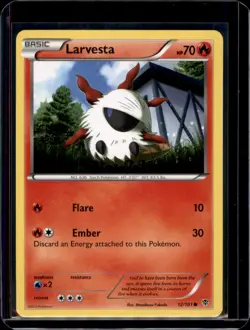 Larvesta Plasma Blast Pokemon 12/101 Common NM+ - Image 1