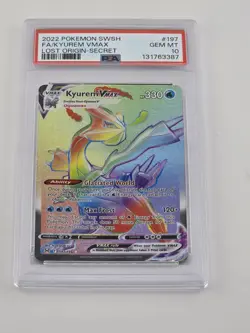 2022 PSA 10 Pokemon Sword & Shield Lost Origin Secert #197 Full Art/Kyurem VMAX - Image 1