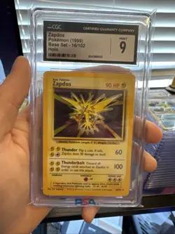 Zapdos Pokemon 1999 Base Set Holo 16/102 CGC 9 - Image 1