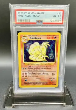 1999 Pokemon Game Base Set Ninetales #12 Holo PSA 4 - Image 1