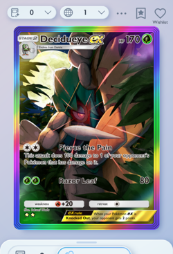 Pokemon TCG POCKET - Decidueye Rainbow Rare 2?, Celestial Guardians, English - Image 1
