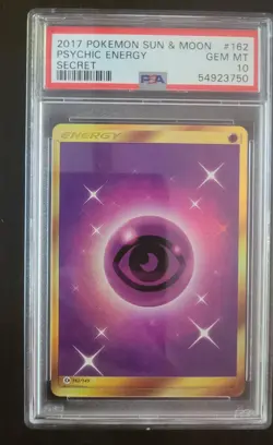 2017 Pokemon Secret Gold Psychic Energy - Sun & Moon - PSA Gem Mint 10 # 162/149 - Image 1