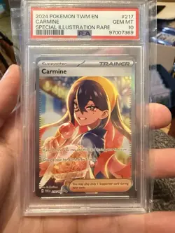 2024 Pokemon TWM Carmine 217/167 Special Illustration Rare PSA 10 Gem Mint - Image 1