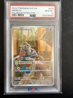 PSA 10 Mimikyu 075 Sv: Scarlet & Violet ETB Promo Cards Holo - Image 1
