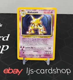 Alakazam Base Set Holo Rare 1/102 Unlimited Edition Damaged Pokemon Card TK - Image 1