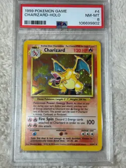1999 Pokemon Base Set Charizard Holo #4/102 PSA 8 NM-MT - Iconic Vintage Card! - Image 1