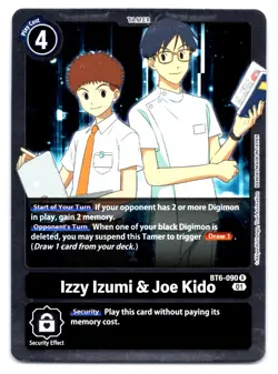 Izzy Izumi & Joe Kido BT6-090 (R) Digimon FOIL Card - Image 1