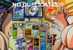 100 Pokemon Cards Lot With Holofoils and Ultra Rare NO DUPLICATES Starter Set - Image 1