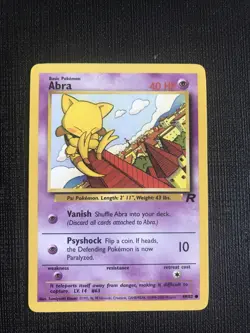 Abra 49/82 Team Rocket Non Holo Rare Pokemon Card 1999 great condition - Image 1
