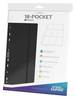 Ultimate Guard 18-Pocket Pages Side-Loading - Black • Pokemon MTG Yu-Gi-Oh - Image 1