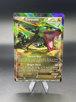 Pokemon TCG - Rayquaza EX Dragons Exalted 85/124 - Bad Vertical Centring - Image 1