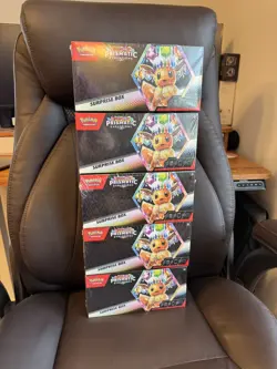 Pokemon Scarlet And Violet Prismatic Evolutions Surprise Box Lot Of 5 SEALED - Image 1