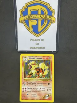 POKEMON GYM CHALLENGE BLAINE'S ARCANINE HOLO 1/132 NM - Image 1
