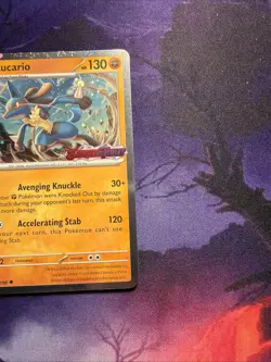 POKEMON LUCARIO 114/198 RARE COSMOS HOLO SCARLET VIOLET STAMPED NM - Image 3