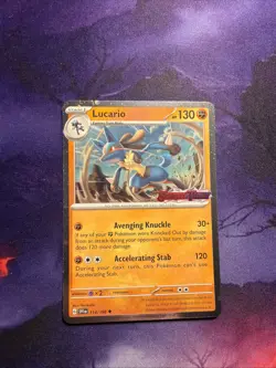 POKEMON LUCARIO 114/198 RARE COSMOS HOLO SCARLET VIOLET STAMPED NM - Image 4