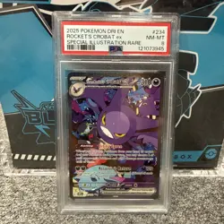 2025 POKEMON DRI EN-DESTINED RIVALS #234 TEAM ROCKET'S CROBAT EX PSA 8 - Image 1