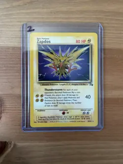 Pokemon Zapdos 30/62 Fossil Unlimited Non-Holo Rare - Image 1