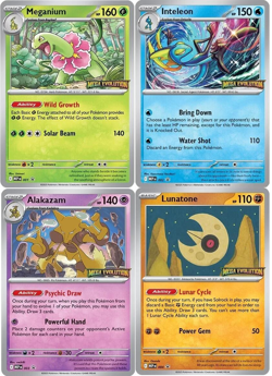 Pokemon Mega Evolution Stamped Pre-Release 001 002 003 004 Promo Set Holo MEP - Image 1