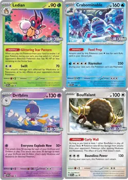 Pokemon Stellar Crown Stamped Pre-Release 133 134 135 136 Promo Set Holo SVP - Image 1