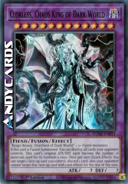 CLORLESS, CHAOS KING OF DARK WORLD • Super R • MZMI EN014 • 1Ed • Yugioh! - Image 1
