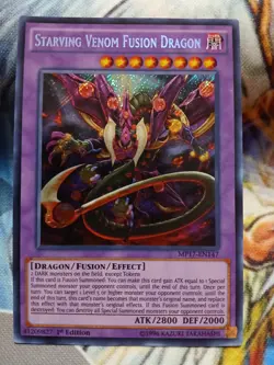 Yugioh Starving Venom Fusion Dragon Secret Rare MP17-EN147 1st Near Mint - Image 1