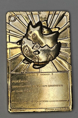 Vintage 1999 Nintendo Pokemon Togepi Burger King 23k Gold Plated Trading Card - Image 2