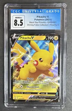 CGC Near Mint 8.5 Pikachu V SWSH061 SWSH: Sword & Shield Promo Cards Holo G32 - Image 1