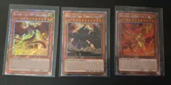 Egyptian God Cards Set Obelisk Slifer Winged Ra YuGiOh RA03 Platinum Secret NM- - Image 1