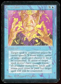 1993 MTG Magic the Gathering Card Alpha Power Sink Raw MP Gaming Card TCG - Image 1