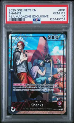 PSA 10 Shanks 001 PSA Magazine Exclusive One Piece Promos One Piece Card - Image 1