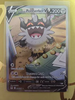 Galarian Perrserker V 184/196 Lost Origin Alternate Art Pokemon Card English - Image 1