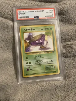 PSA 8 NM-MT Banned Grimer Japanese Team Rocket No. 088 Graded Pokemon Card 1997 - Image 2