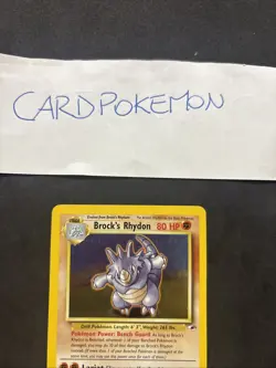 Pokemon Card Brock's Rhydon 2/132 - Set Gym Heroes - Eng-holo-Exc! - Image 2