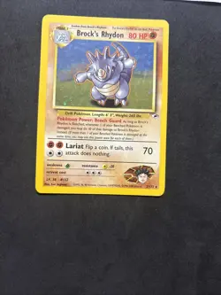 Pokemon Card Brock's Rhydon 2/132 - Set Gym Heroes - Eng-holo-Exc! - Image 3