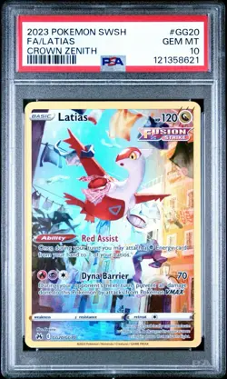 Pokemon Latias TCG Full Art Ultra Rare Holo Card GG20/GG70 Crown Zenith PSA 10 - Image 1