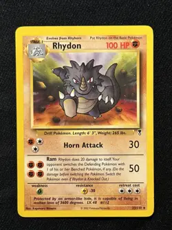 Rhydon Legendary Collection 35/110 Non-Holo Rare Pokemon Card - LP - Image 2