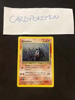 Pokemon Card Houndour 5/75- Neo Discovery -Eng-swirl-Holo-Nm! - Image 1