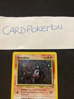 Pokemon Card Houndour 5/75- Neo Discovery -Eng-swirl-Holo-Nm! - Image 2