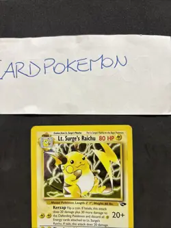 Pokemon Card Lt. Surge’s Raichu 11/132- Gym Hereos -eng-holo-good/exc! - Image 2