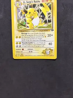 Pokemon Card Lt. Surge’s Raichu 11/132- Gym Hereos -eng-holo-good/exc! - Image 3