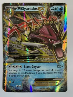 Pokemon Mega Gyarados EX TCG Holo Card Breakpoint Rare 27/122 - Image 1