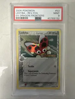 Pokemon Card Reverse Holo Ledyba 53/101 PSA 9 MINT ex Dragon Frontiers - Image 1