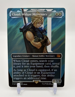 MTG: Final Fantasy (FIN): Cloud, Midgar Mercenary (Borderless) (SURGE FOIL) - Image 1