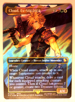 Cloud, Ex-Soldier Borderless Surge Foil Final Fantasy MTG 0210 NM - Image 1