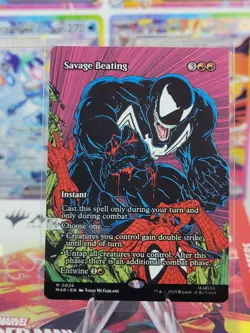 Spider-Man Magic The Gathering Savage Beating M 0026 Borderless Regular MAR - Image 1